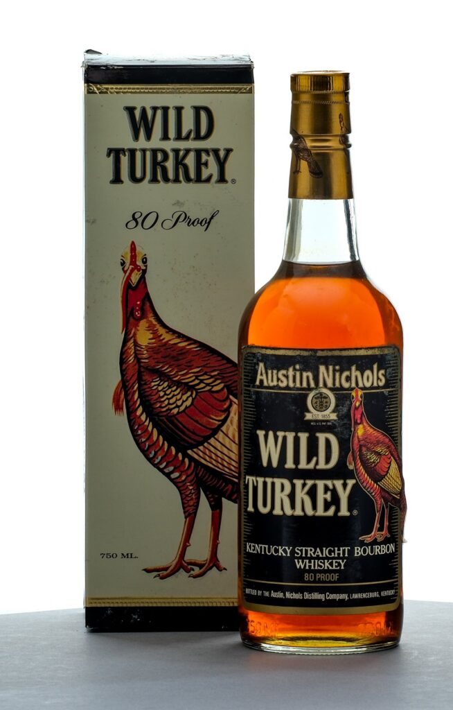 Wild Turkey Straight Bourbon Vintage Bottle With Box