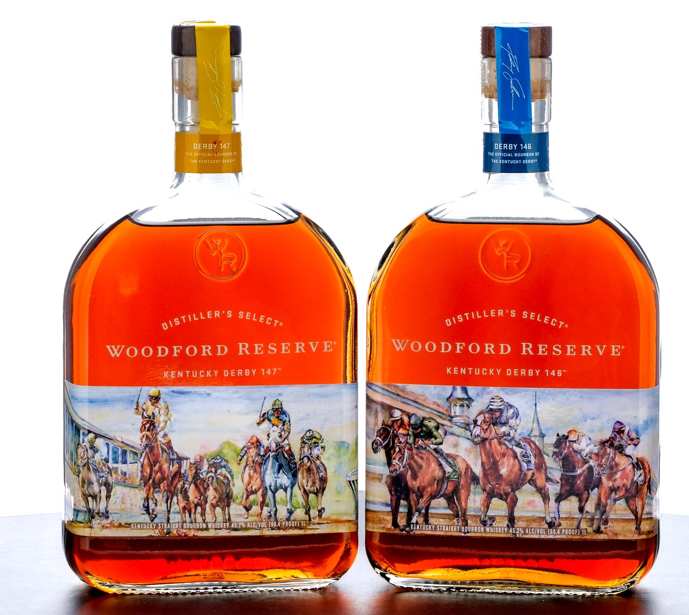 Woodford Reserve Distiller's Select Straight Bourbon,  Kentucky Derby Two Bottle Group (Derby 146 and 147)