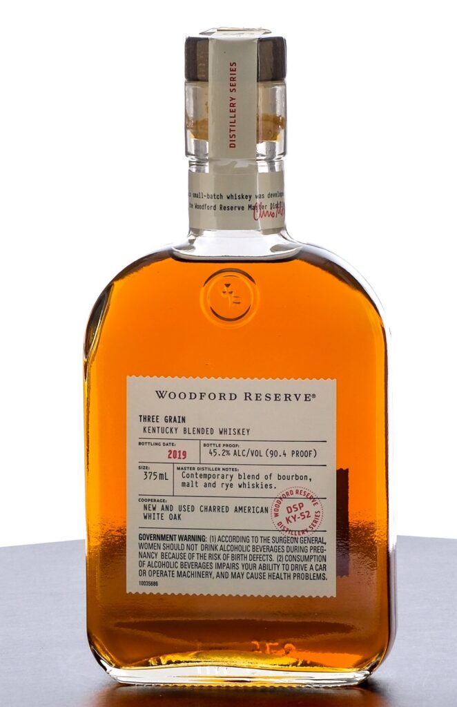 Woodford Reserve Three Grain Kentucky Blended Whiskey 375ml 2019