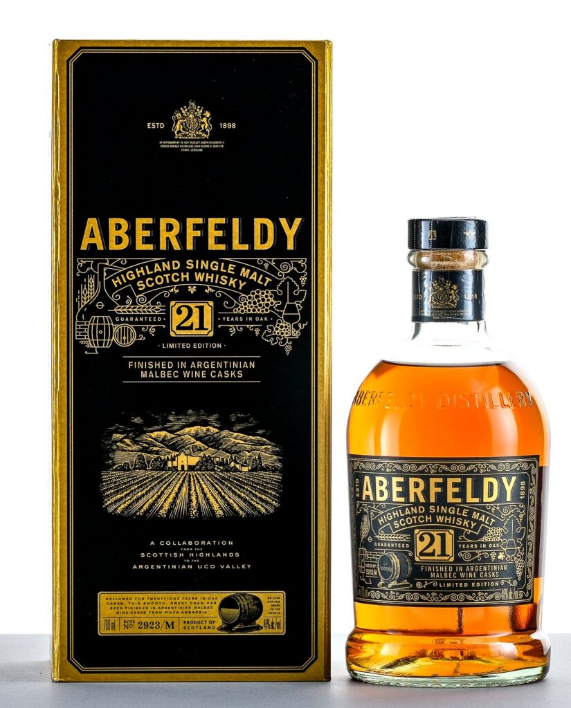Aberfeldy 21 Year Old Highland Single Malt Scotch Whisky Finished in Argentinian Malbec Wine Casks Limited Edition