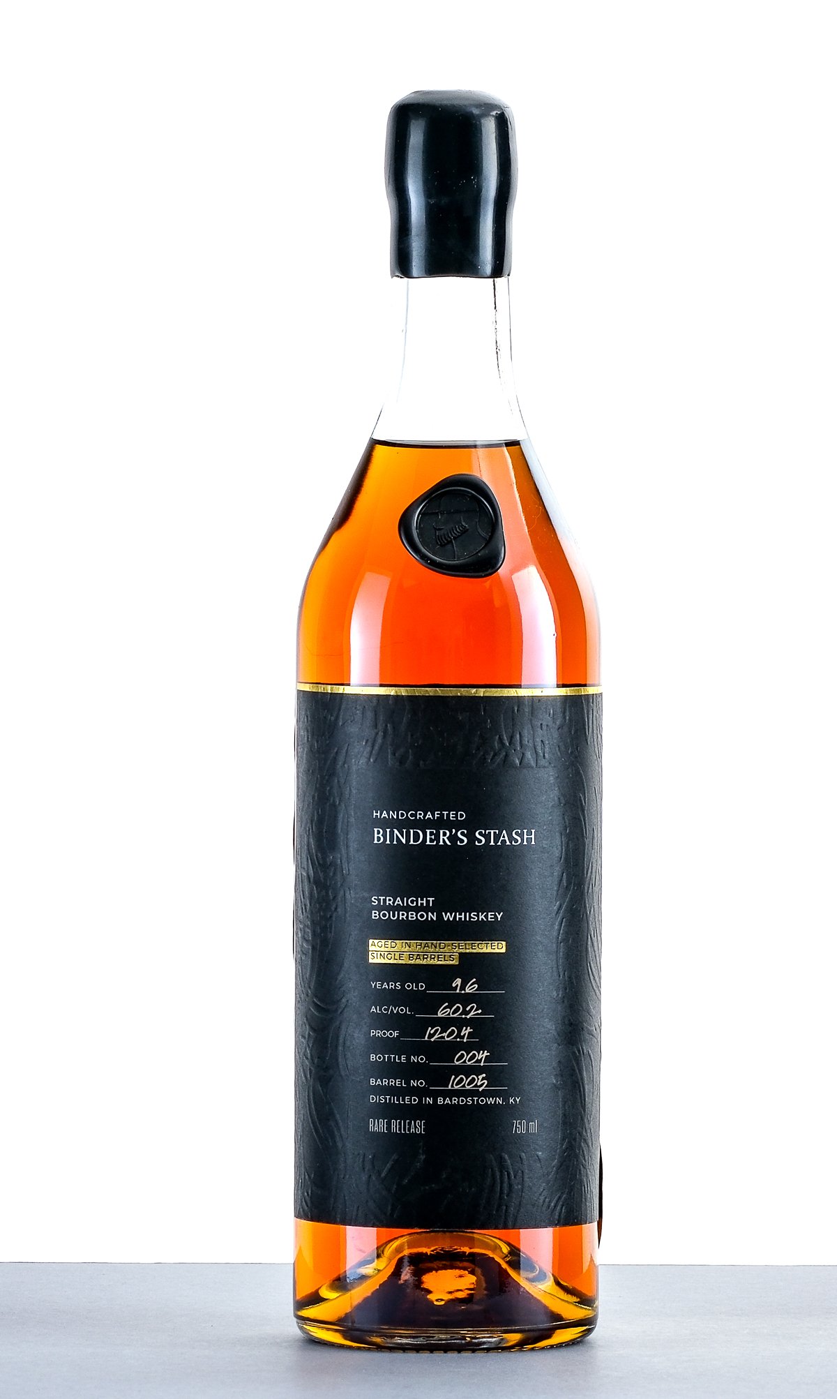 Binder's Stash Straight Bourbon Whiskey 96 Years Old Barrel 1005 Bottle 004