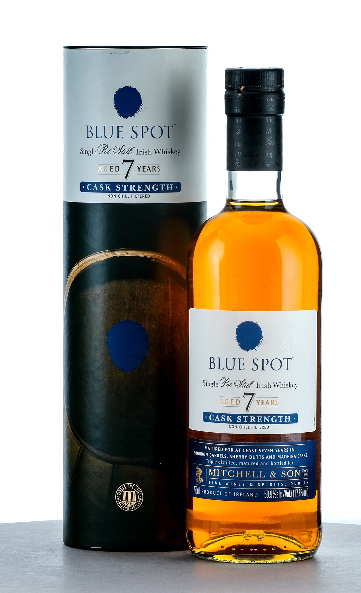 Blue Spot 7 Year Old Cask Strength Single Pot Still Irish Whiskey