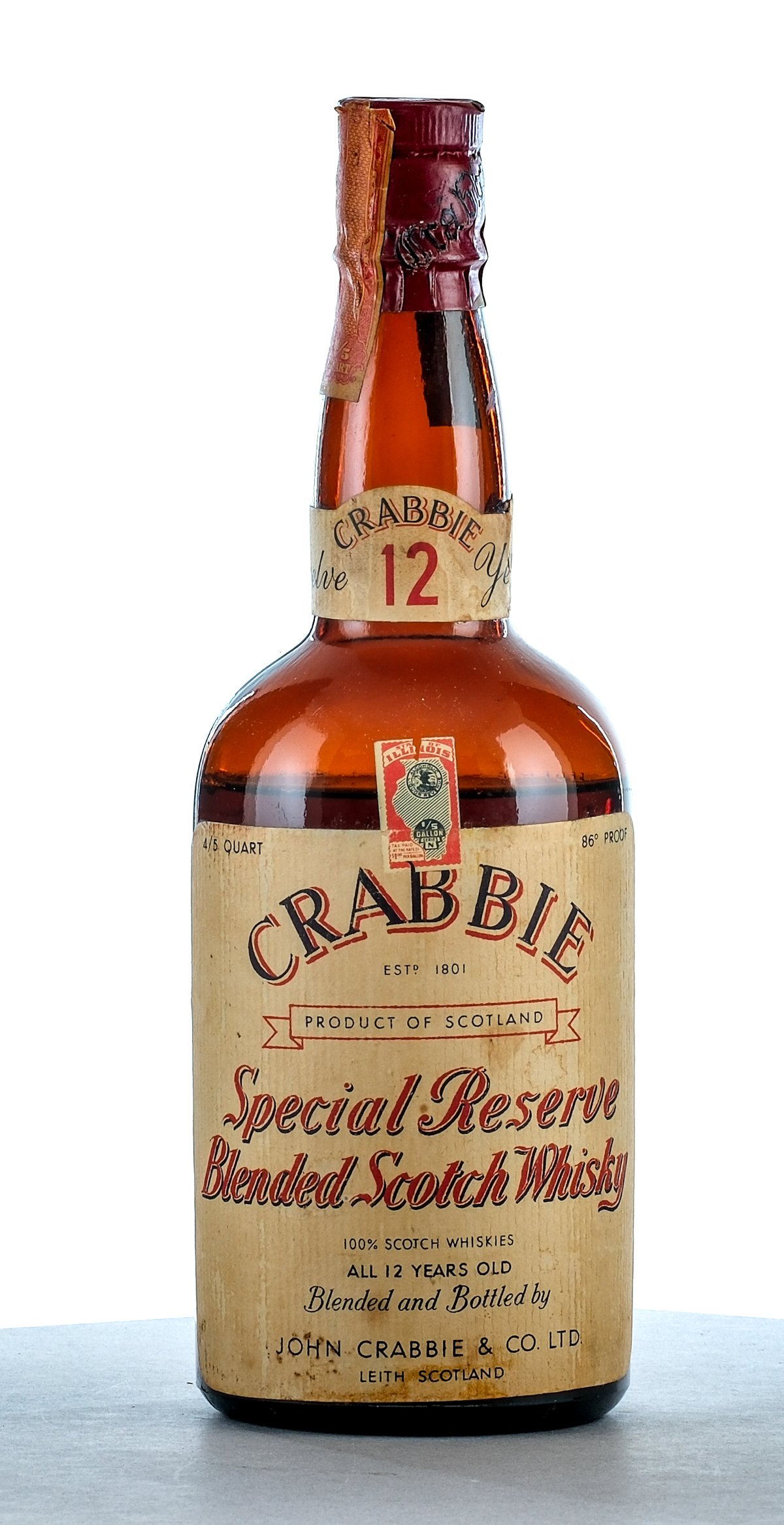 Crabbie 12 Year Old Special Reserve Blended Scotch Whisky