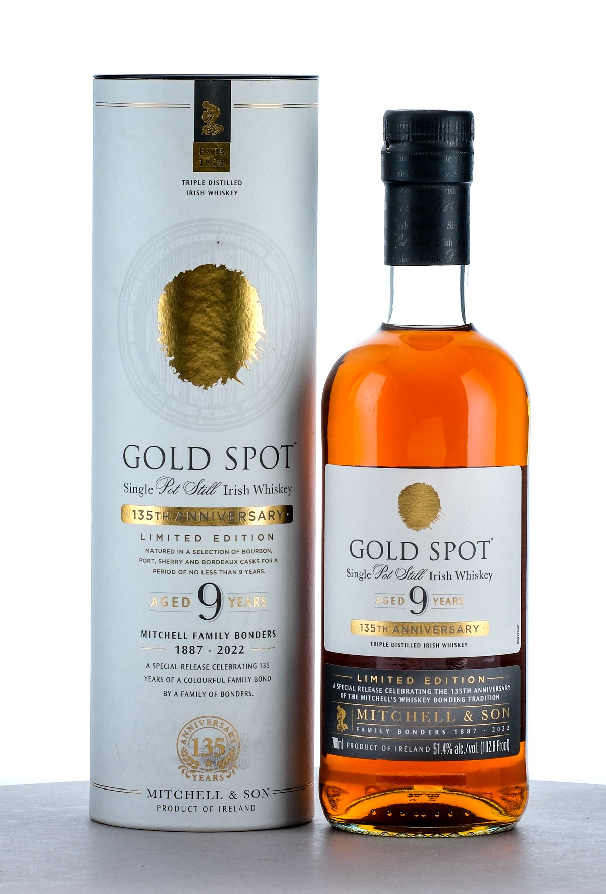 Gold Spot Single Pot Still Irish Whiskey 135th Anniversary Limited Edition Aged 9 Years