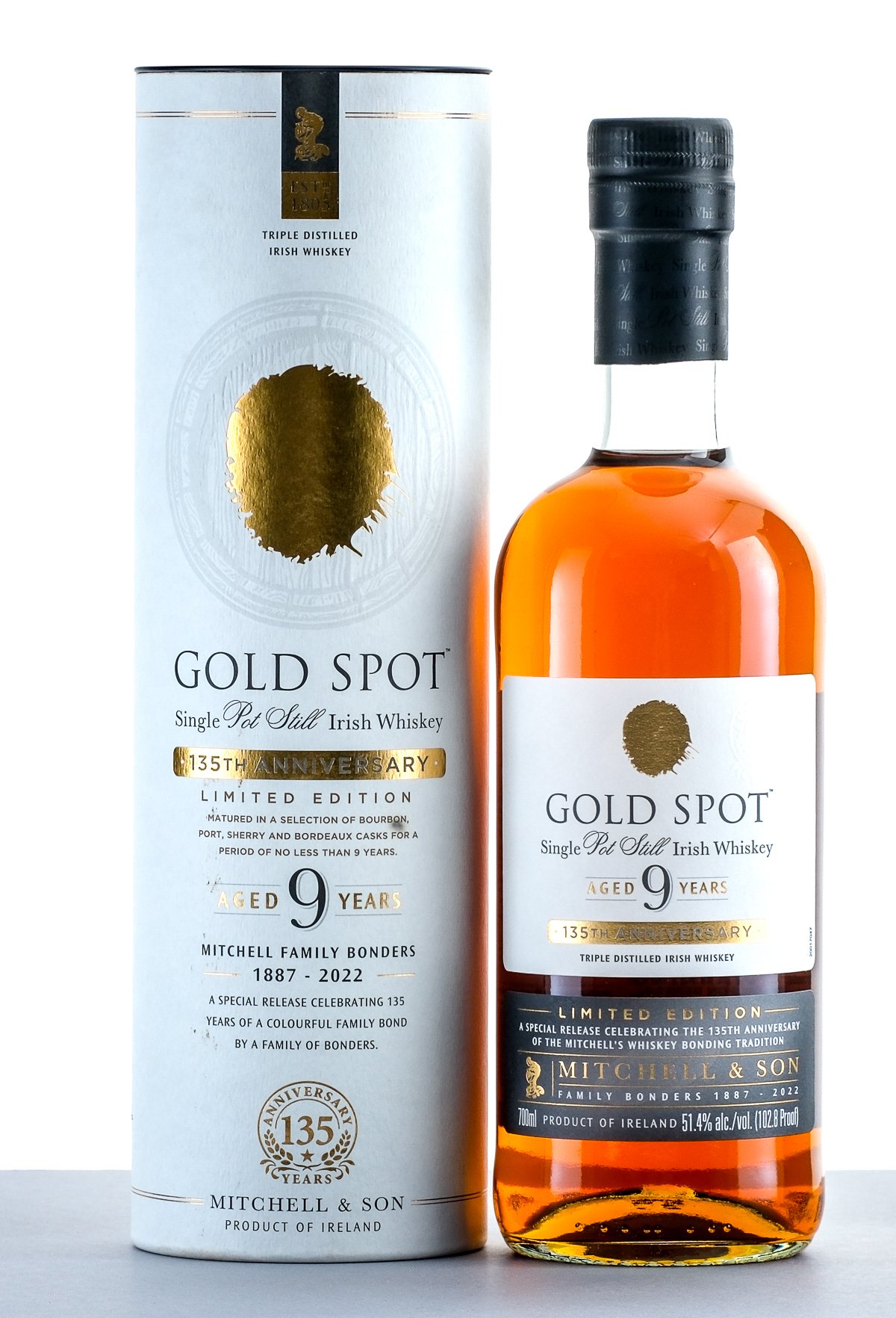 Gold Spot Single Pot Still Irish Whiskey 9 Year Old 135th Anniversary Limited Edition