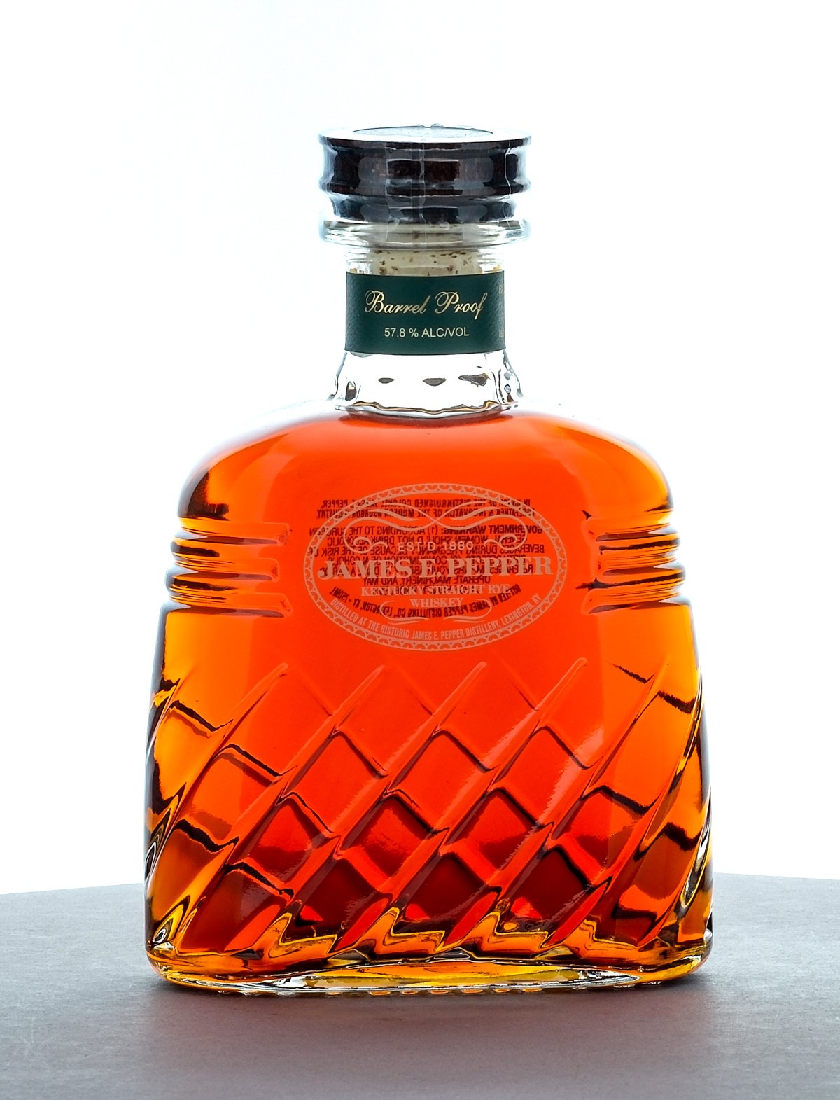 James E. Pepper Barrel Proof Kentucky Straight Bourbon Rye Whiskey 57.8% ALC/VOL