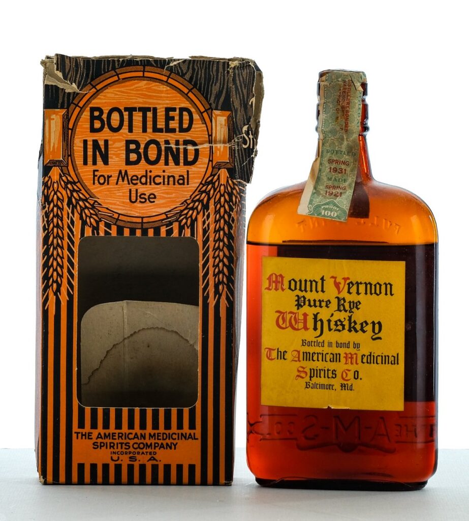 Mount Vernon Pure Rye Whiskey Bottled in Bond