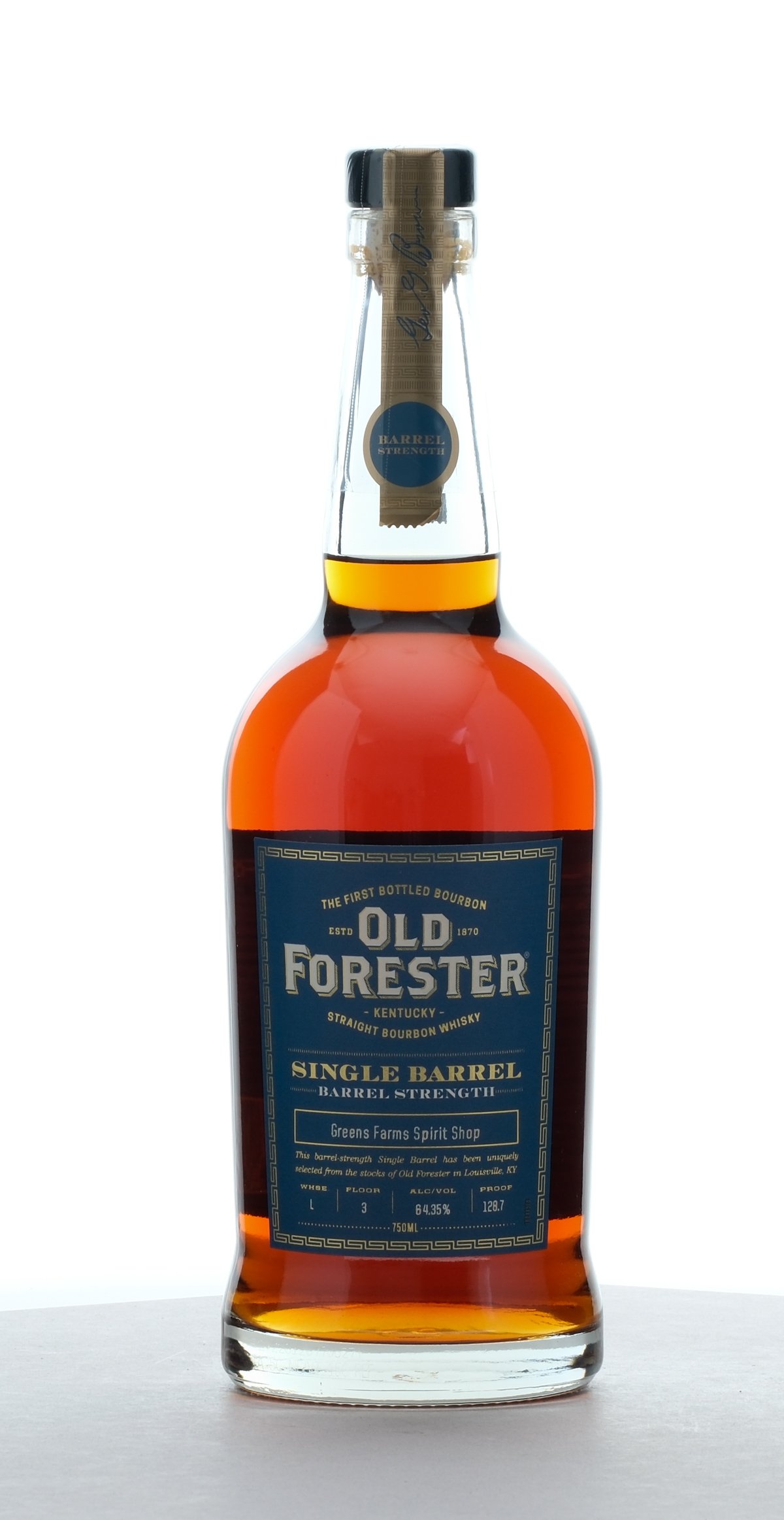 Old Forester Barrel Strength Green Farms Spirit Shop Single Barrel Select Straight Bourbon