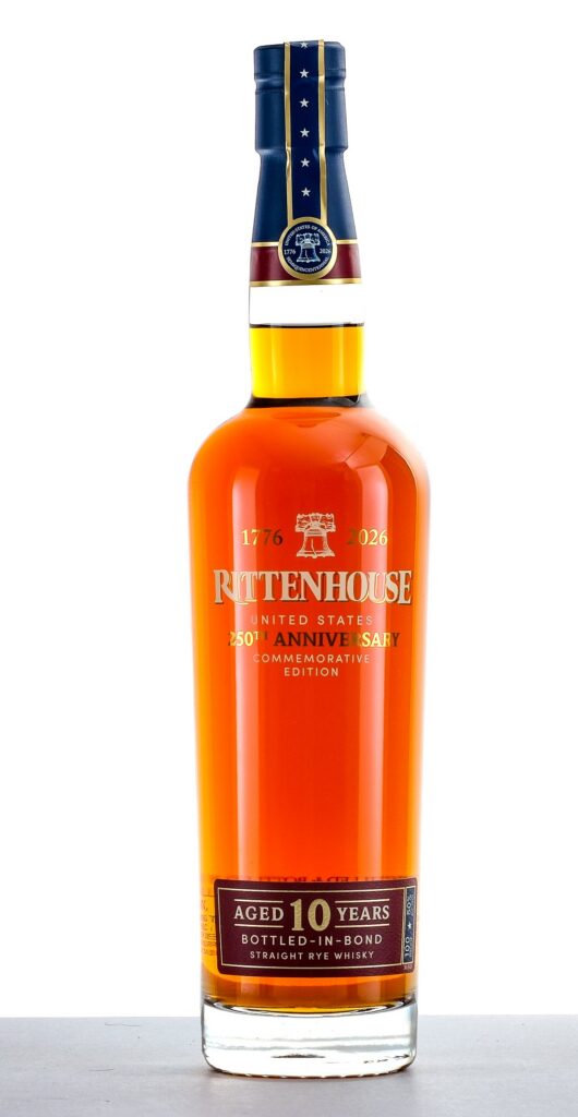 Rittenhouse 250th Anniversary Commemorative Edition Aged 10 Years Bottled-in-Bond Straight Rye Whisky