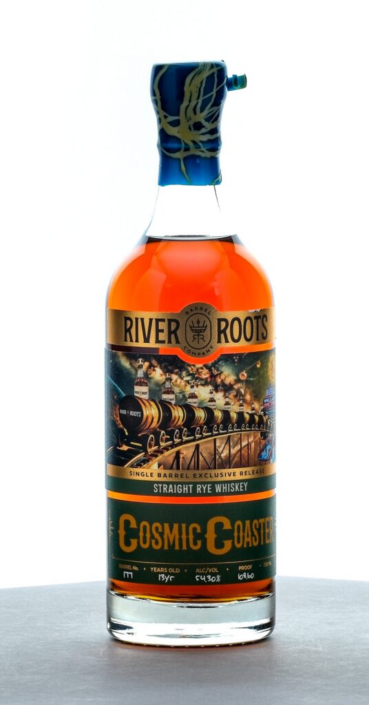 River Roots Barrel Company Cosmic Coaster Single Barrel Exclusive Release Straight Rye Whiskey
