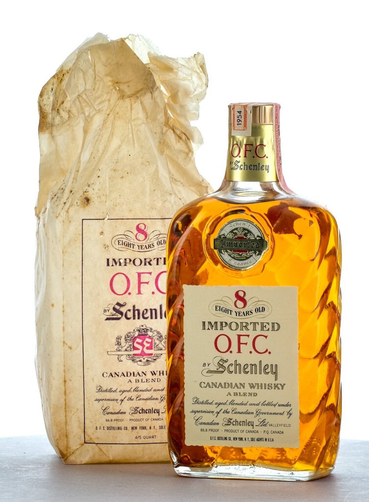 Schenley O.F.C. 8 Year Old Canadian Whisky 1954