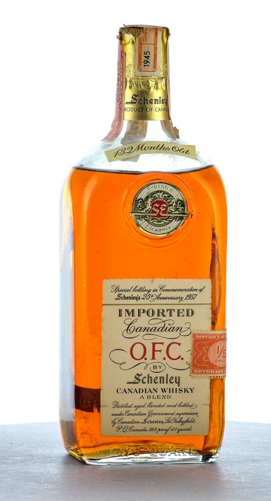 Schenley O.F.C. Canadian Whisky 1925 Anniversary 132 Months Old 1945