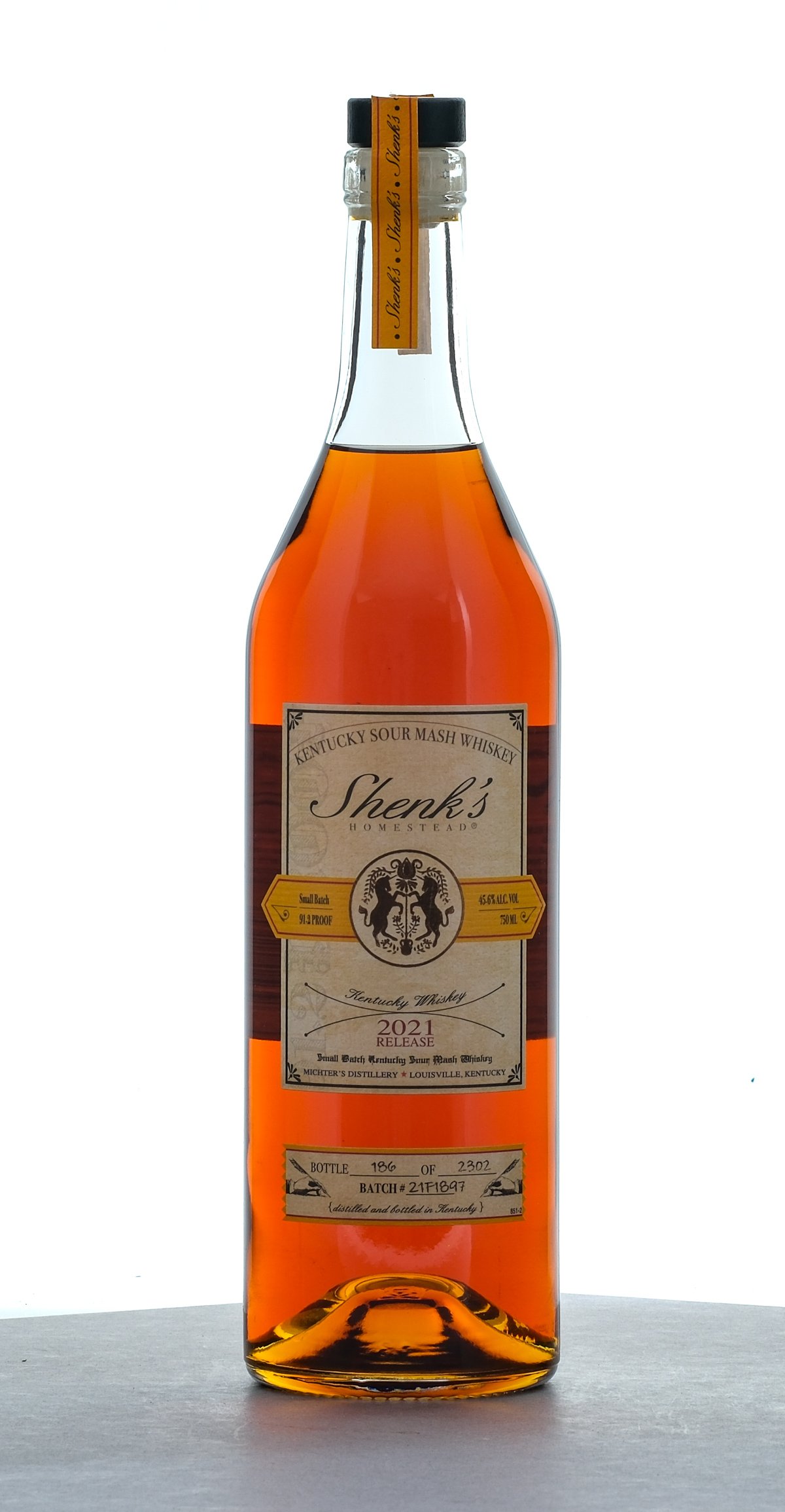 Shenk's Homestead Small Batch Sour Mash Whiskey Batch # 21F1897
