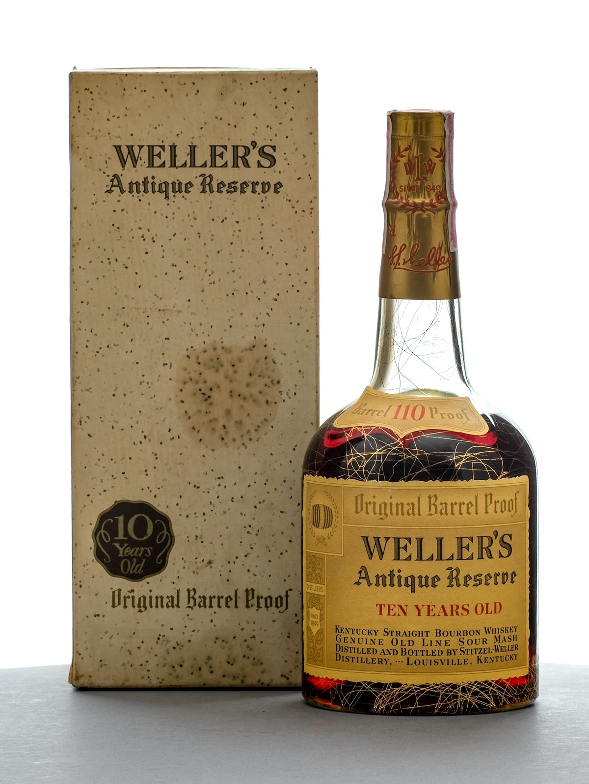 Weller's 10 Year Antique Reserve Original Barrel Proof Old Line Sour Mash Straight Bourbon (1969/70)
