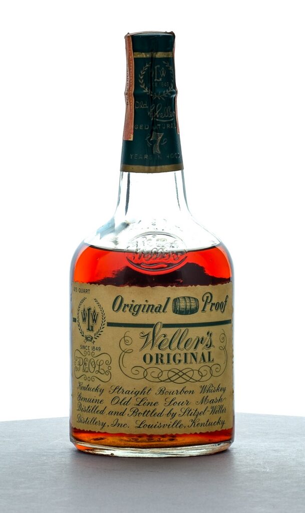 Weller's 7 Year Original Barrel Proof Old Line Sour Mash Straight Bourbon (1966/67)